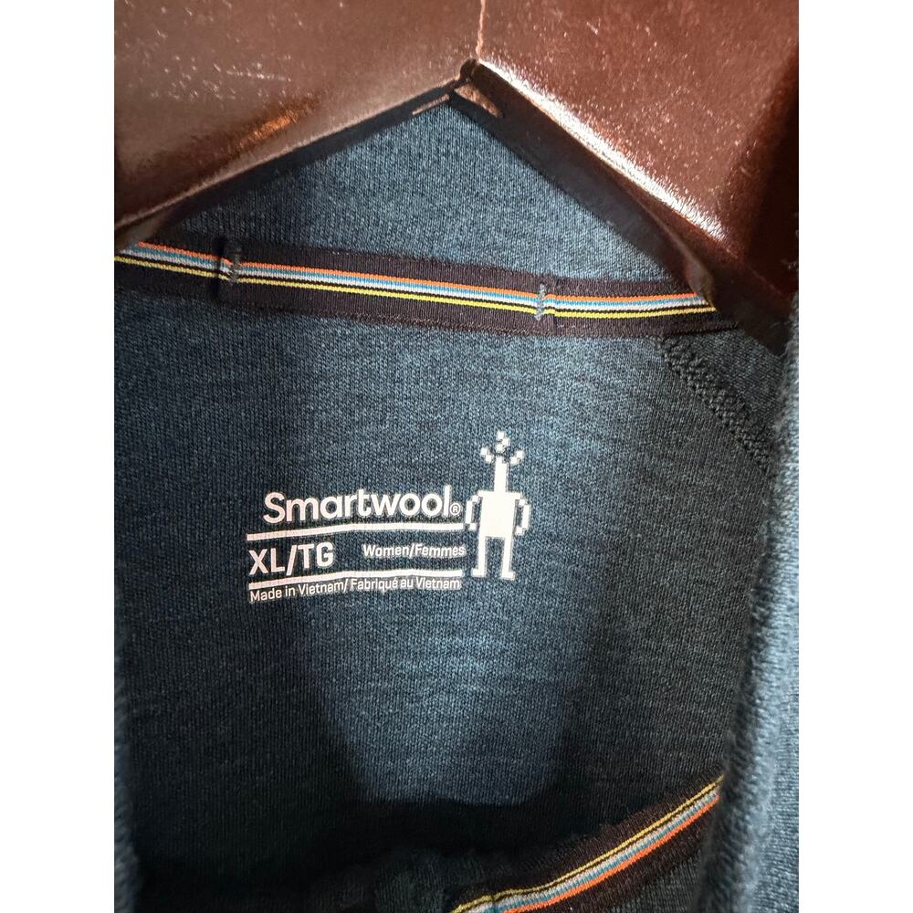 Smartwool Classic Thermal Merino Base Layer 1/4 Zip Twilight Blue Women's XL - Picture 8 of 11